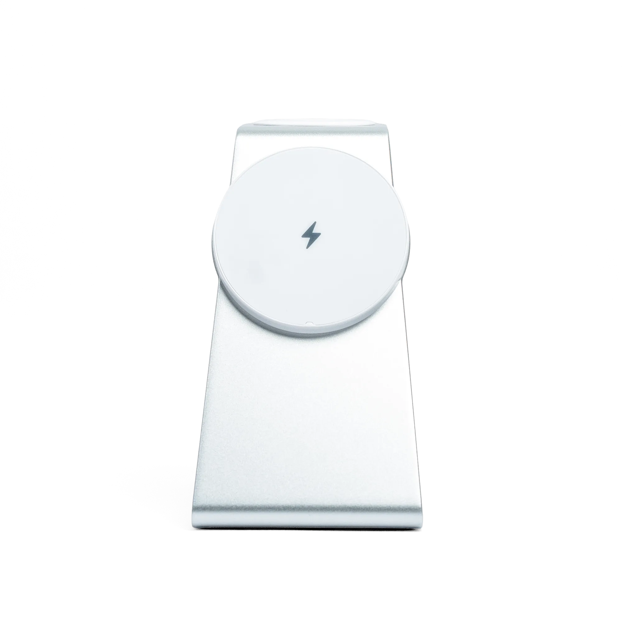 MAGNITIS wireless charging stand space white aluminum MagSafe dock for Apple devices