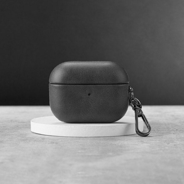 AURA LEATHER AIRPOD PROTECTIVE CASE GRAPHITE
