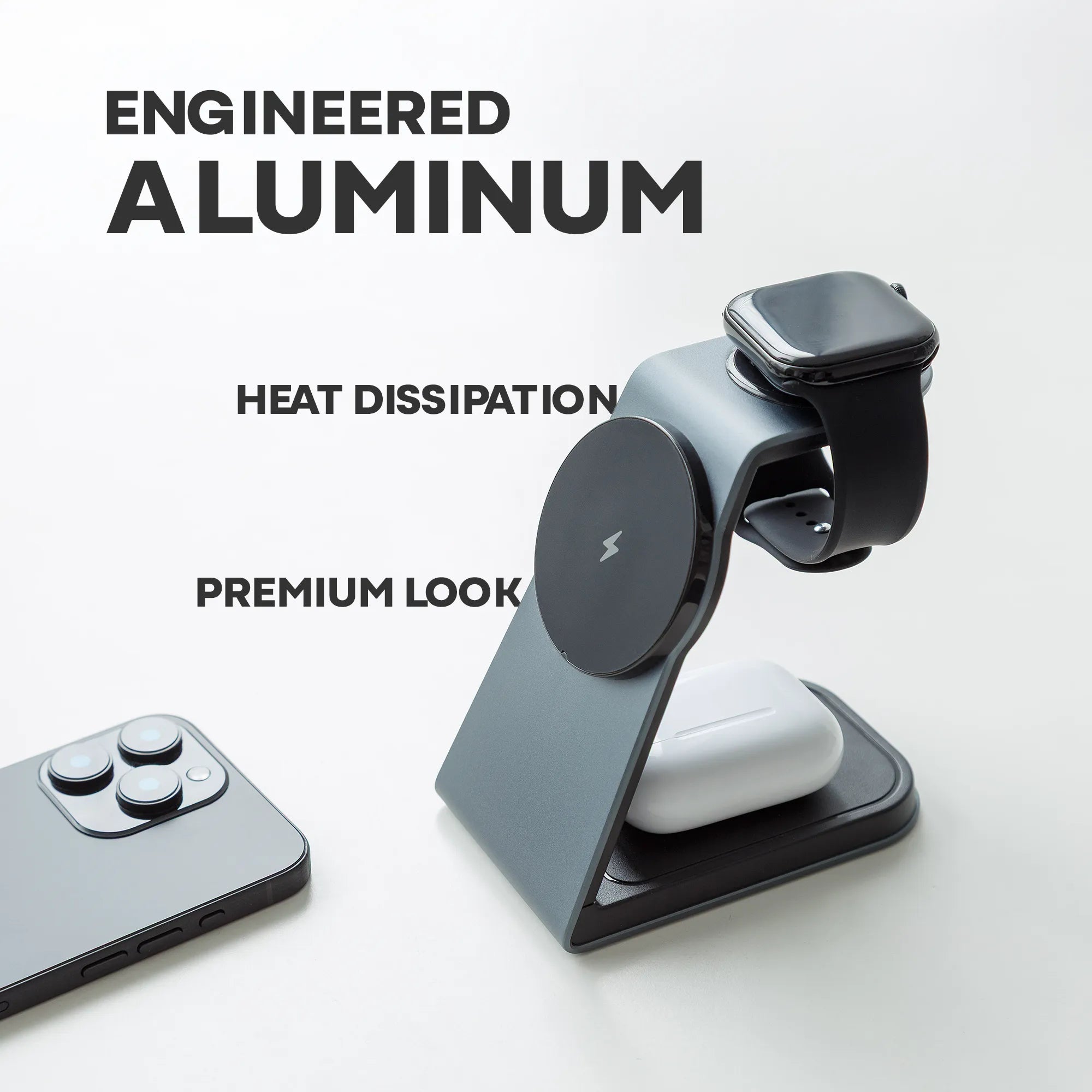 MAGNITIS aluminum MagSafe charger with heat dissipation charging Apple Watch AirPods iPhone