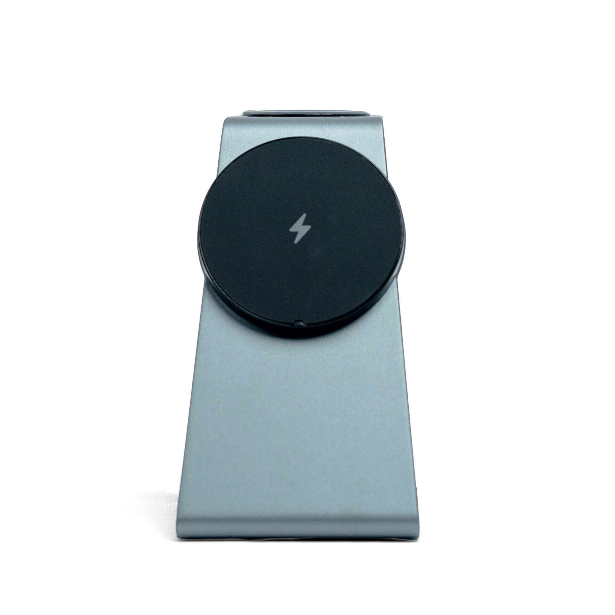 MAGNITIS aluminum wireless charger magnetic charging puck slate grey stand for iPhone
#color_slate-grey