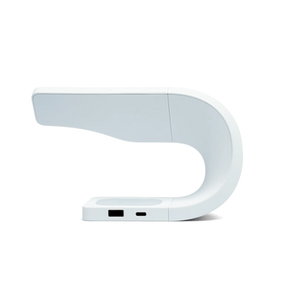 iPhone charging dock with USB ports 3-in-1 MagSafe wireless station ivory white