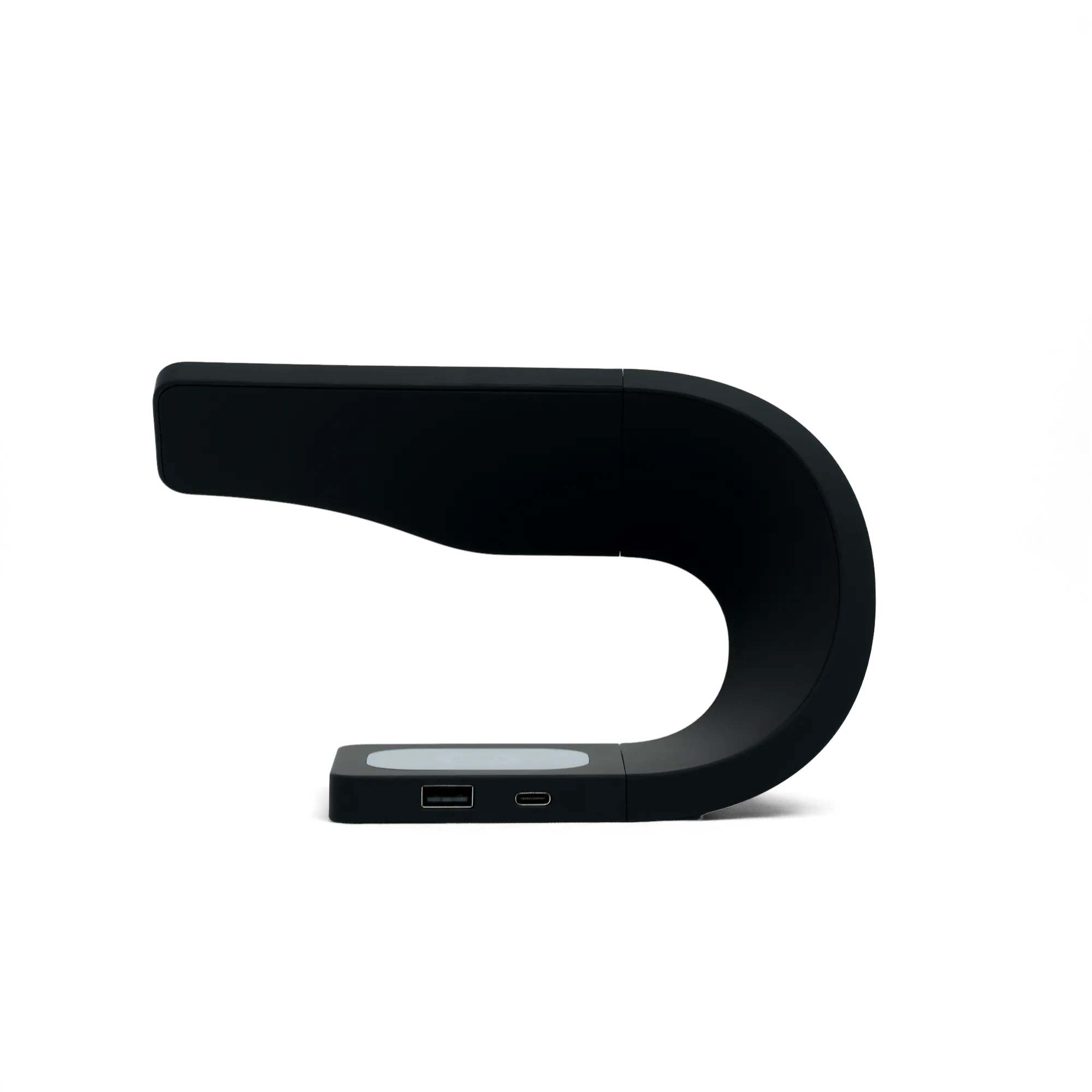 SIMPLI Apple charging dock side view wireless 3-in-1 station midnight black#color_midnight-black
