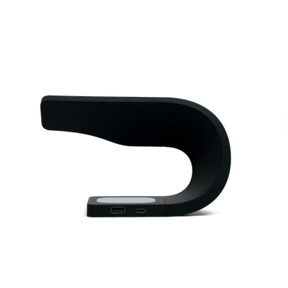 SIMPLI Apple charging dock side view wireless 3-in-1 station midnight black