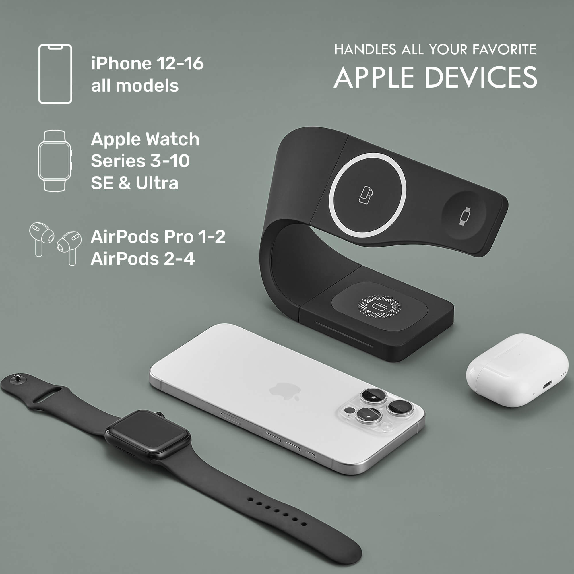 Simpli 3 - in - 1 Wireless Charging Station - Modern Standard